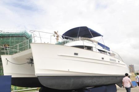 国产双体游艇50尺视频,尽享海上奢华之旅  第1张